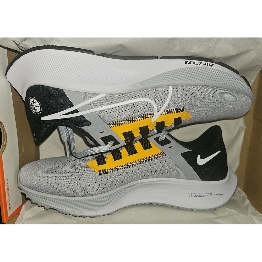 Nike Air Zoom Pegasus 38 Steelers Shoes Sneakers Sz Men's 7.5 DJ0852-001 9W Grey